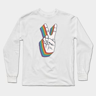 Peace Sign - Peace Hand Sign Gesture Long Sleeve T-Shirt